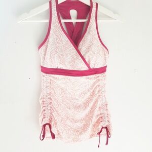 Lucy womens Pink Tank V neck Size Small workout top gym outdoors